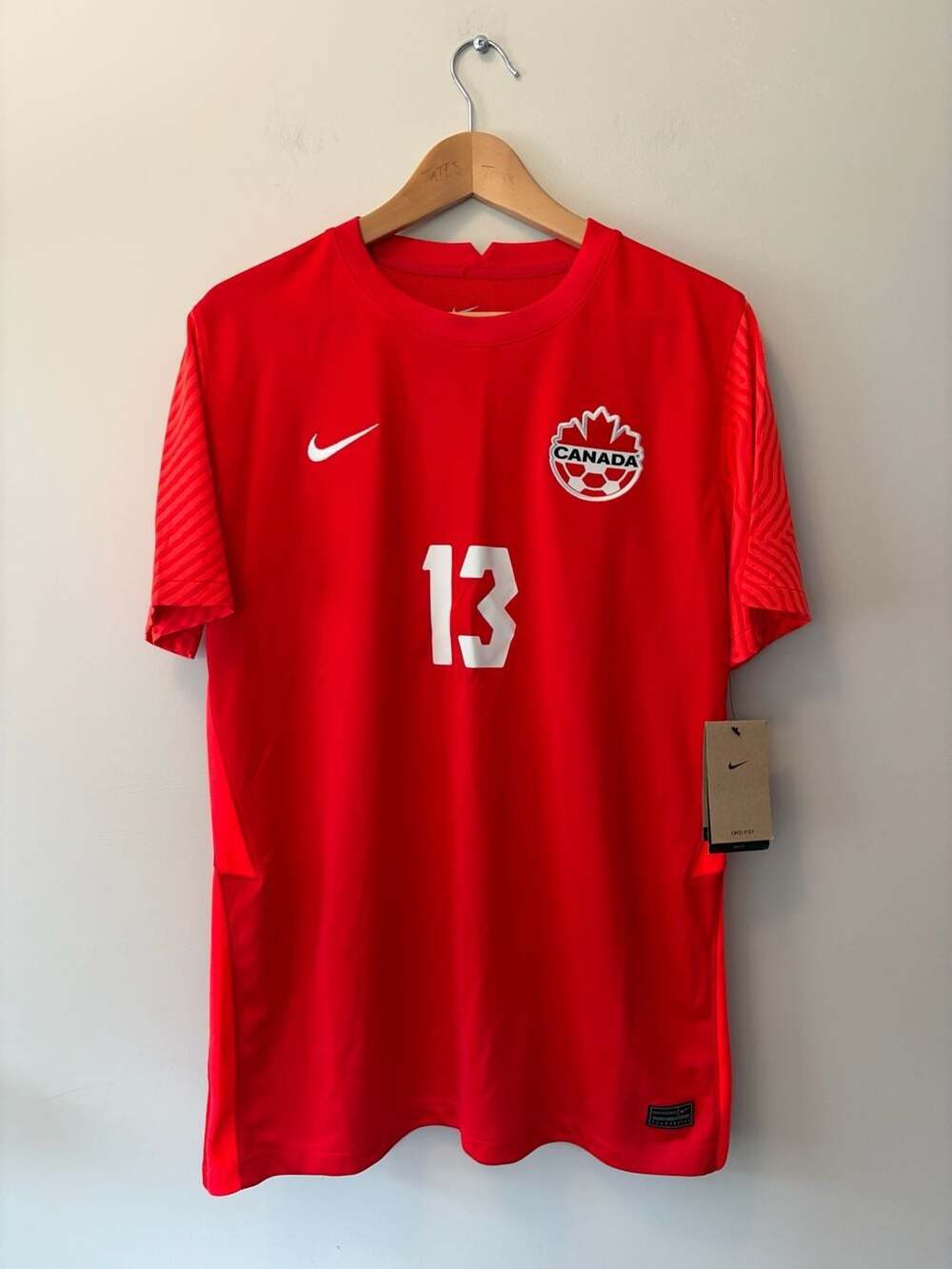 Nike Canada Soccer 2022 Men's National Team Home Jersey #13 Hutchinson
